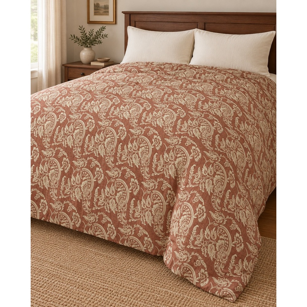 Pottery Barn Alessandra Paisley Cotton Linen Queen Duvet Cover 90x90